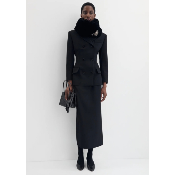 Jupe crayon MAGDA BUTRYM sans couture fendue laine noire