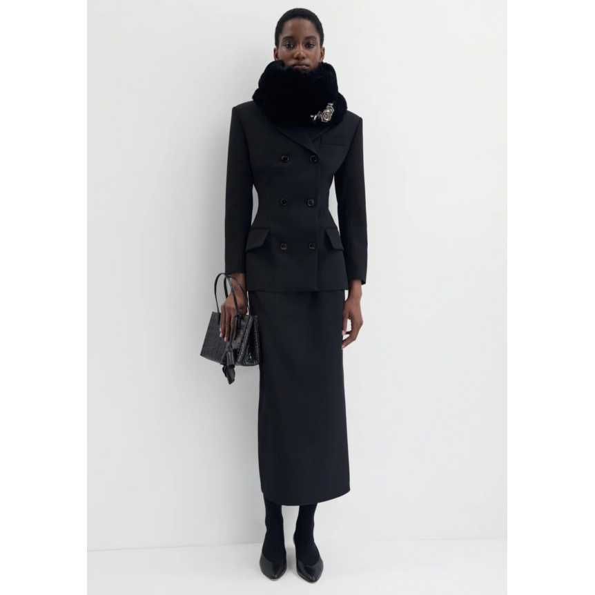 Jupe crayon MAGDA BUTRYM sans couture fendue laine noire