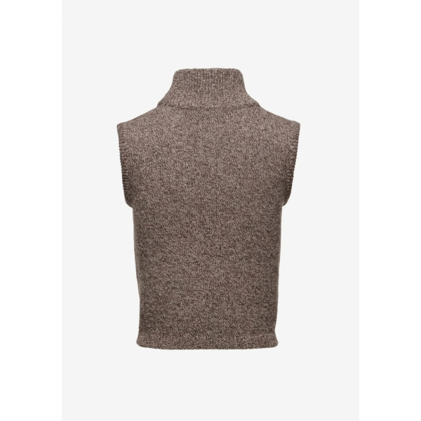 Pull Haut sans manches MAGDA BUTRYM à col roulé en laine marron chiné
