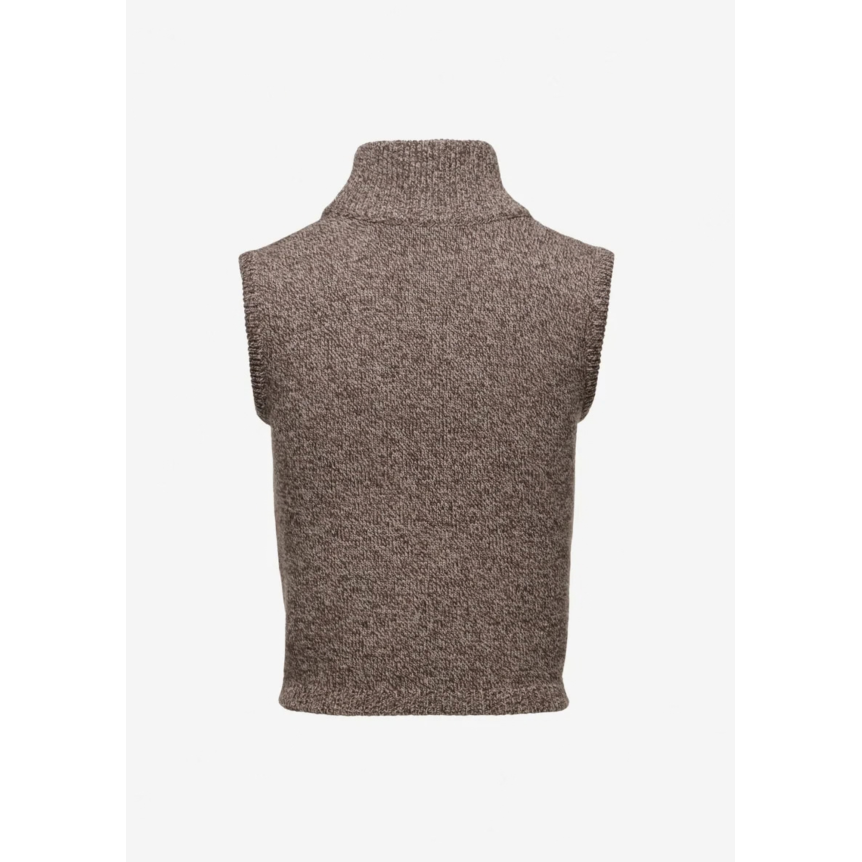 Pull Haut sans manches MAGDA BUTRYM à col roulé en laine marron chiné