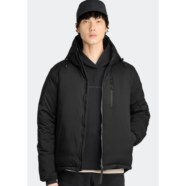 Veste zippée à capuche CANDA GOOSE Lodge nylon noir Disque noir