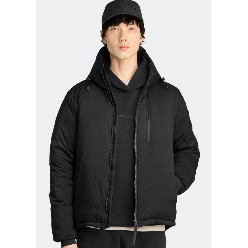 Veste zippée à capuche CANDA GOOSE Lodge nylon noir Disque noir
