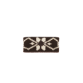 Bandeau maille laine vierge mélangée marron motif écru sequins