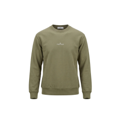 Sweat-shirt ras-du-cou oversize STONE ISLAND coton kaki imprimé « Blurred Compass »