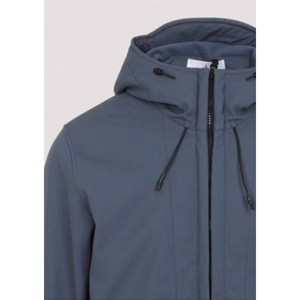 Blouson zippé à capuche STONE ISLAND SOFT SHELL-R_E.DYE® TECHNOLOGY  bleu