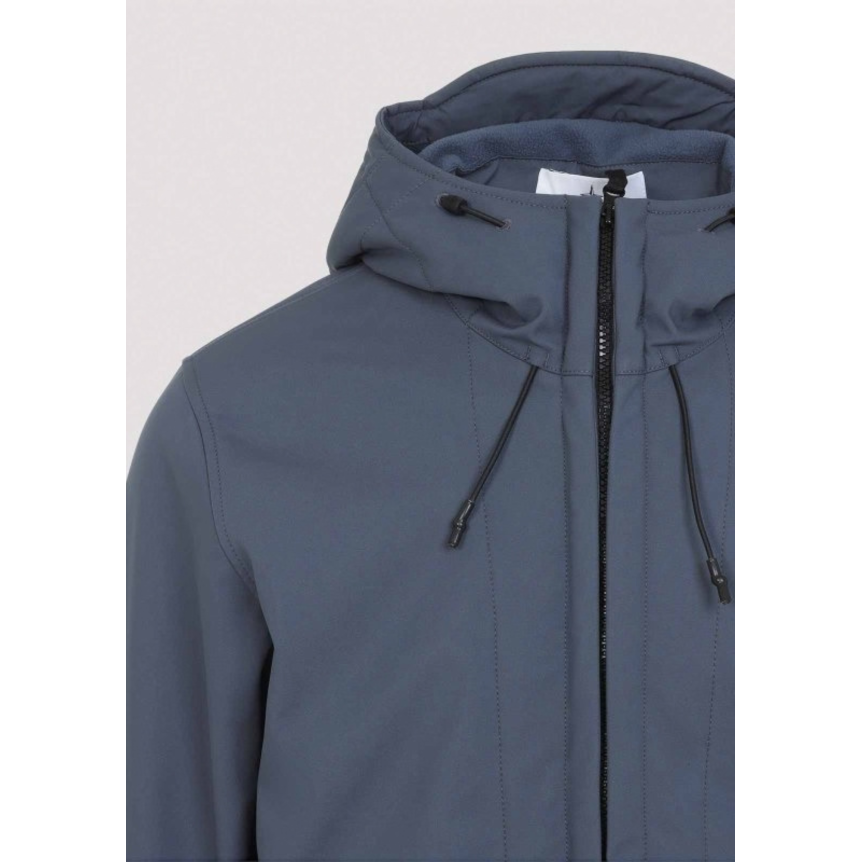 Blouson zippé à capuche STONE ISLAND SOFT SHELL-R_E.DYE® TECHNOLOGY  bleu