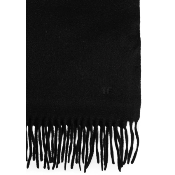 Echarpe TOM FORD en cachemire noir à franges