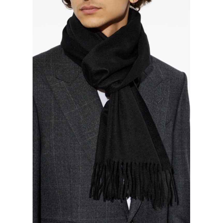 Echarpe TOM FORD en cachemire noir à franges