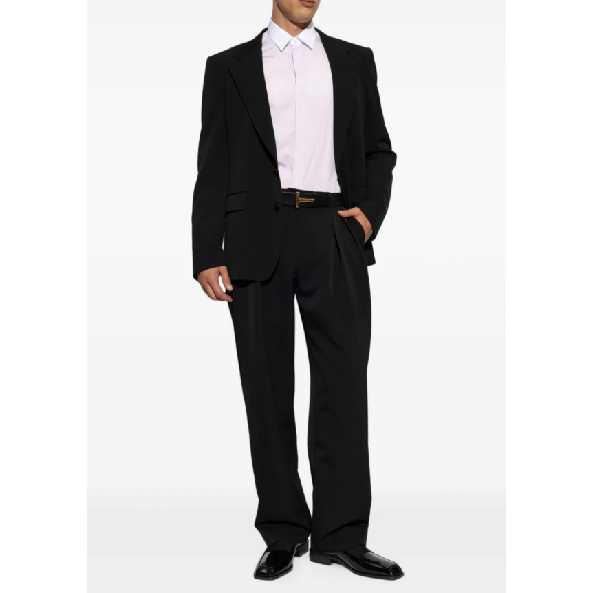 Chemise manche longue  TOM FORD coton rose blanc col poignets blanc
