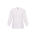 Chemise manche longue coton rose blanc col poignets blanc