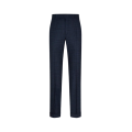 Pantalon de costume sans pince laine carreaux Prince de Galles bleu marine