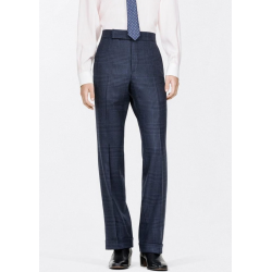 Pantalon de costume TOM FORD sans pince laine carreaux Prince de Galles bleu marine