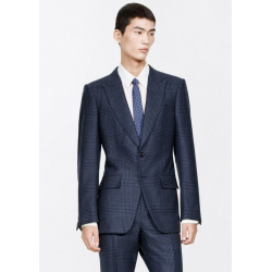 Veste de costume TOM FORD  O'Connor laine carreaux Prince de Galles bleu marine