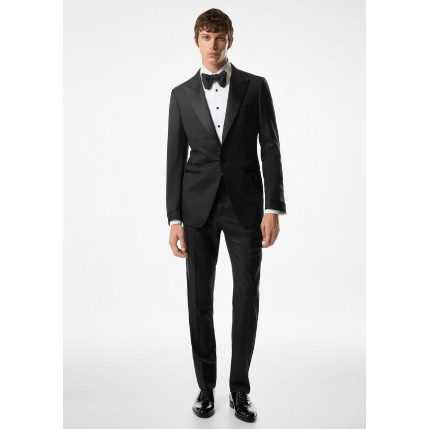 Costume smoking TOM FORD O'Connor twill de laine noir col flèche satin