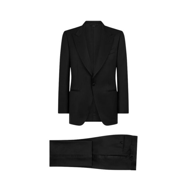 Costume Smoking TOM FORD Windsor twill laine noir col châle satin