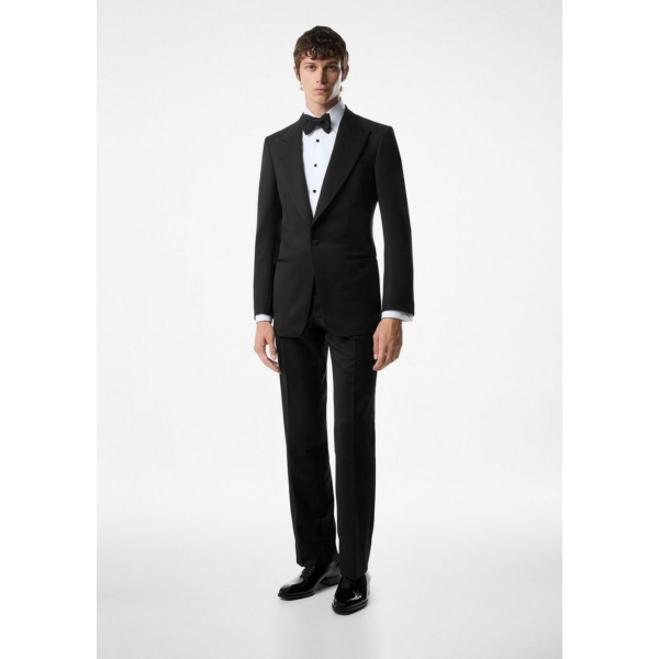 Costume Smoking TOM FORD Windsor twill laine noir col châle satin