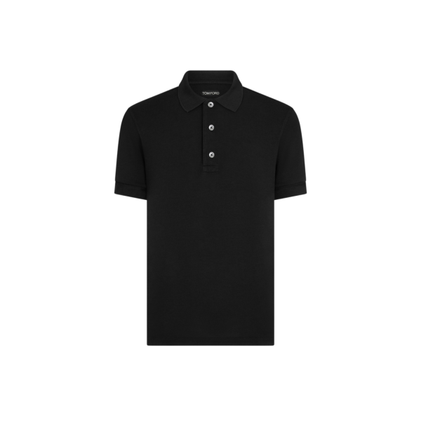 Polo TOM FORD piqué de Lyocell coton noir