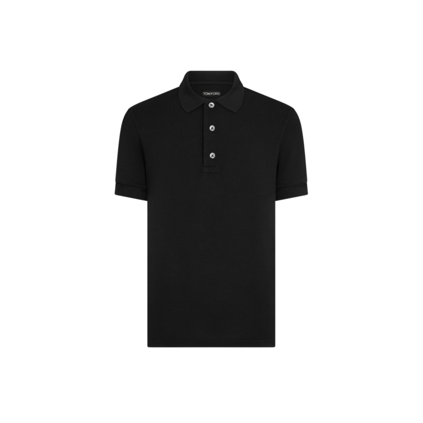 Polo TOM FORD piqué de Lyocell coton noir