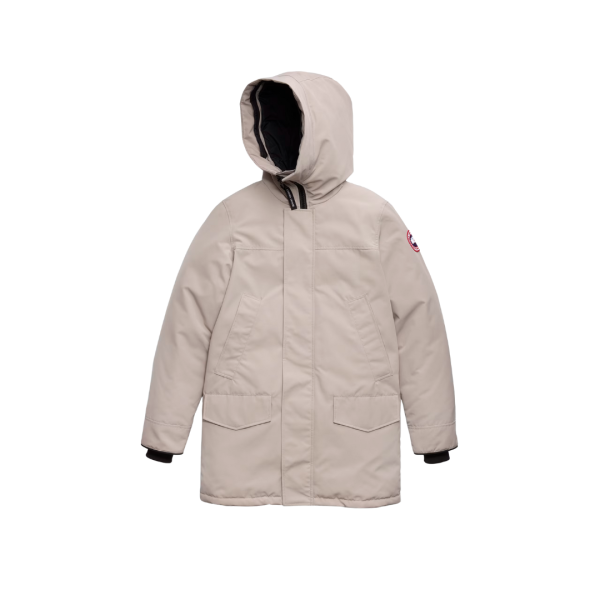 Parka capuche Langford polyester coton beige logo classique