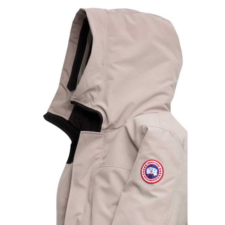 Parka capuche Langford polyester coton beige logo classique