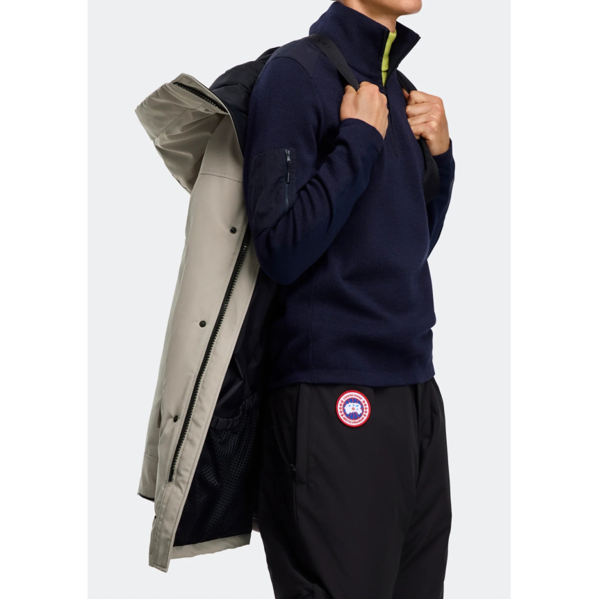 Parka capuche CANADA GOOSE Langford polyester coton beige logo noir