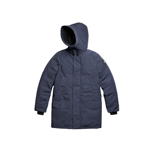 Parka capuche CANADA GOOSE Langford polyester coton bleu logo noir
