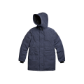 Parka capuche Langford polyester coton bleu logo noir