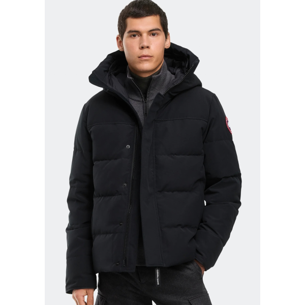 Parka zippée à capuche CANADA GOOSE Mac Millan polyester noir Logo classique