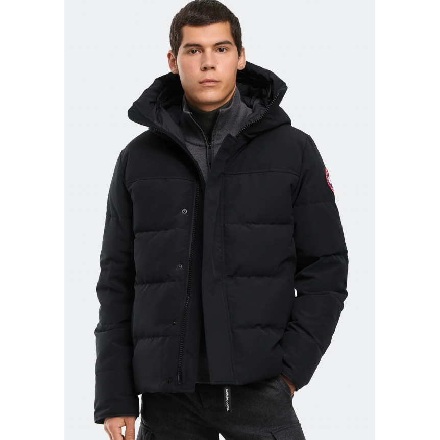 Parka zippée à capuche CANADA GOOSE Mac Millan polyester noir Logo classique