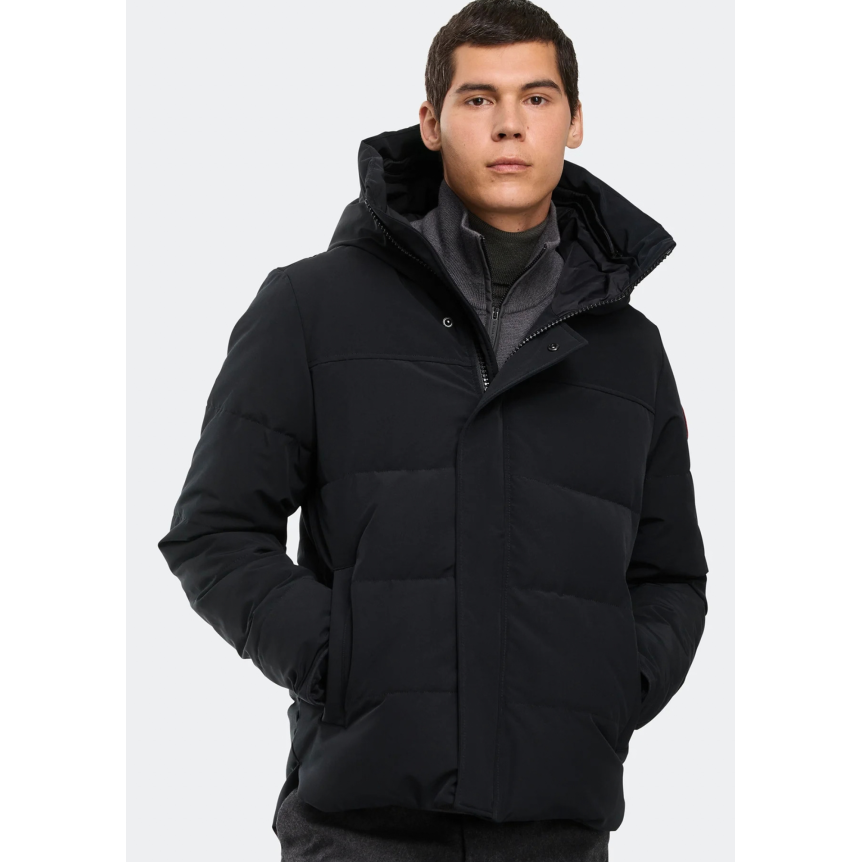 Parka zippée à capuche CANADA GOOSE Mac Millan polyester noir Logo classique