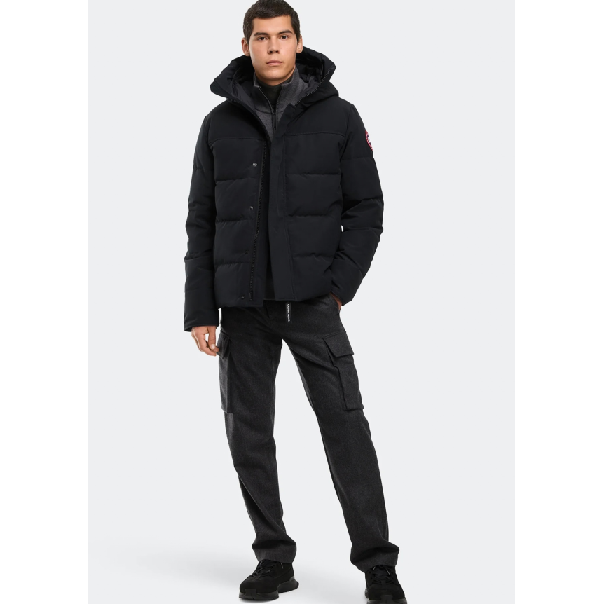 Parka zippée à capuche CANADA GOOSE Mac Millan polyester noir Logo classique
