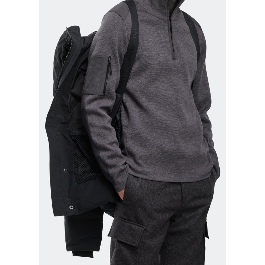 Parka zippée à capuche CANADA GOOSE Mac Millan polyester noir Logo classique