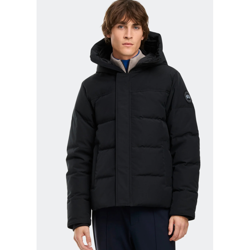 Parka zippée à capuche CANADA GOOSE Mac Millan polyester noir Logo noir