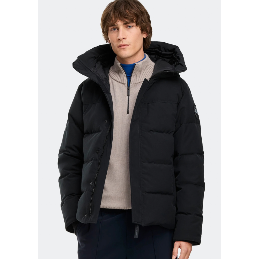 Parka zippée à capuche CANADA GOOSE Mac Millan polyester noir Logo noir