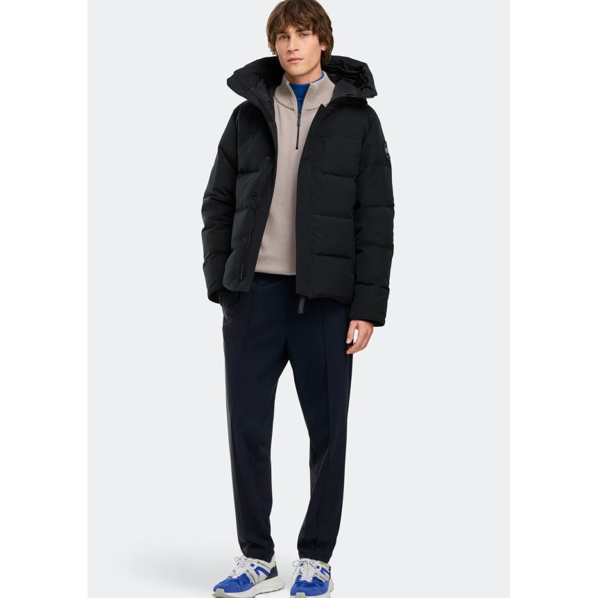 Parka zippée à capuche CANADA GOOSE Mac Millan polyester noir Logo noir