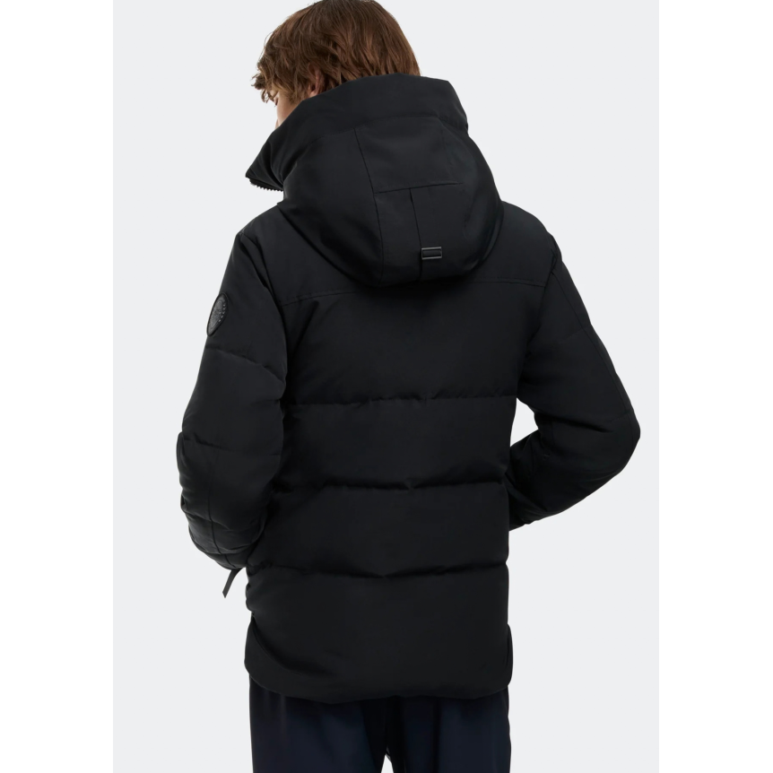 Parka zippée à capuche CANADA GOOSE Mac Millan polyester noir Logo noir