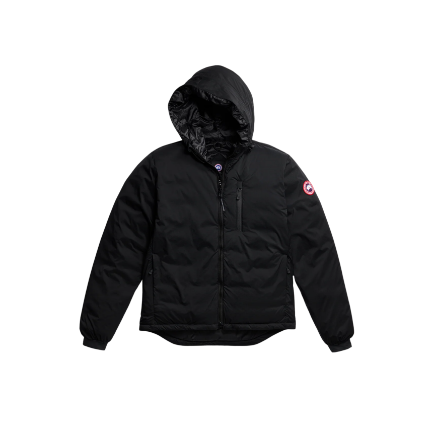 Veste zippée à capuche CANADA GOOSE Logde hoody nylon noir logo classique
