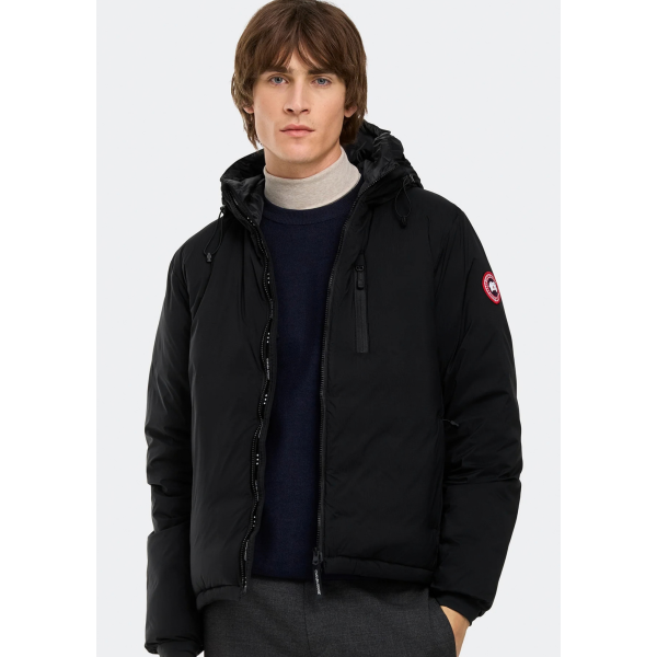 Veste zippée à capuche CANADA GOOSE Logde hoody nylon noir logo classique