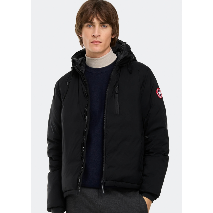 Veste zippée à capuche CANADA GOOSE Logde hoody nylon noir logo classique
