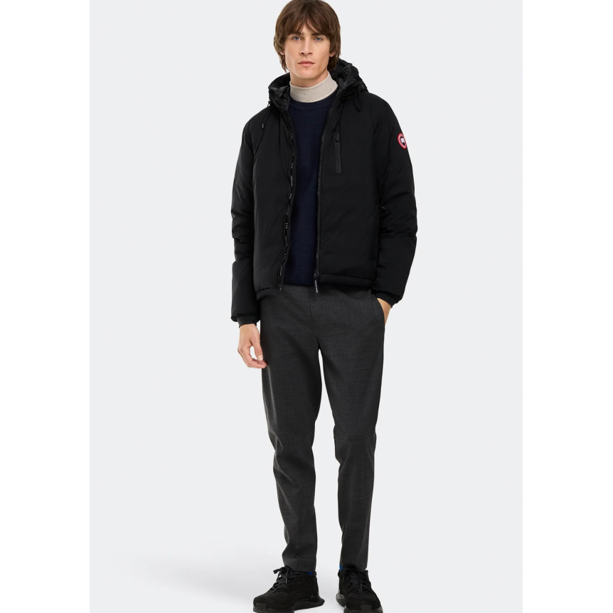 Veste zippée à capuche CANADA GOOSE Logde hoody nylon noir logo classique