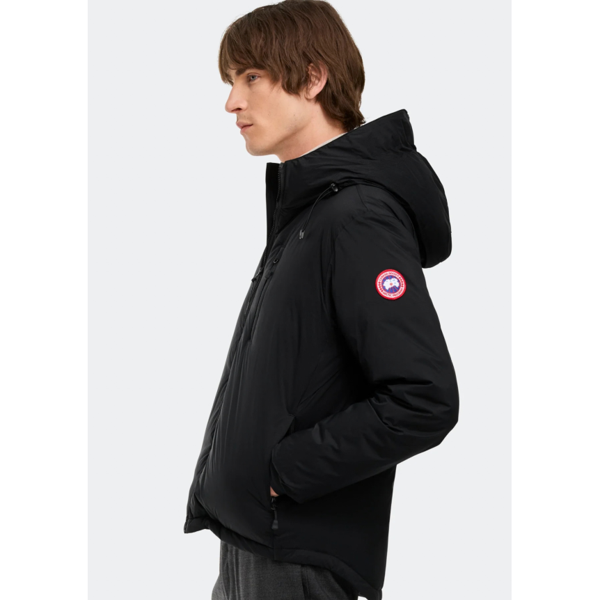 Veste zippée à capuche CANADA GOOSE Logde hoody nylon noir logo classique