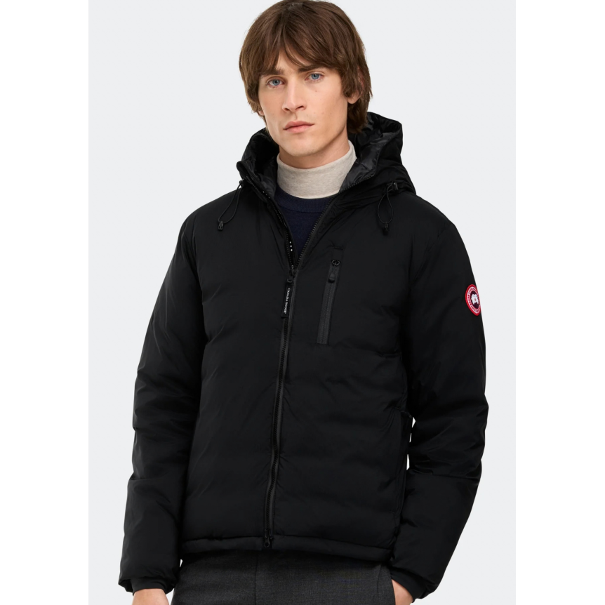 Veste zippée à capuche CANADA GOOSE Logde hoody nylon noir logo classique