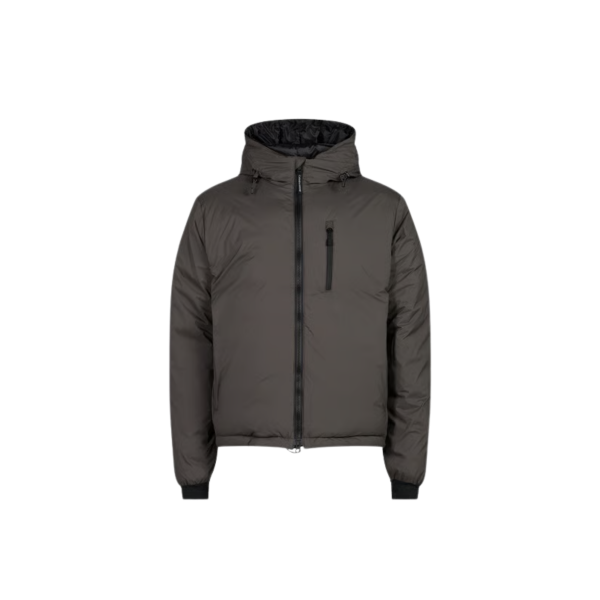 Veste zippée à capuche CANADA GOOSE Logde nylon kaki logo ton sur ton