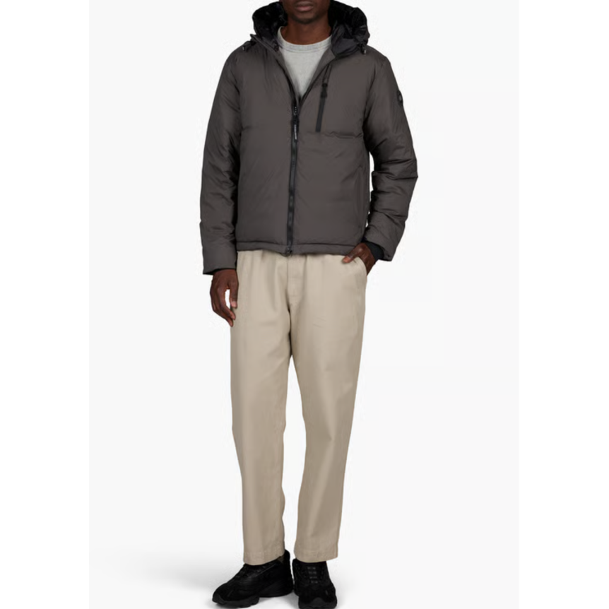 Veste zippée à capuche CANADA GOOSE Logde nylon kaki logo ton sur ton