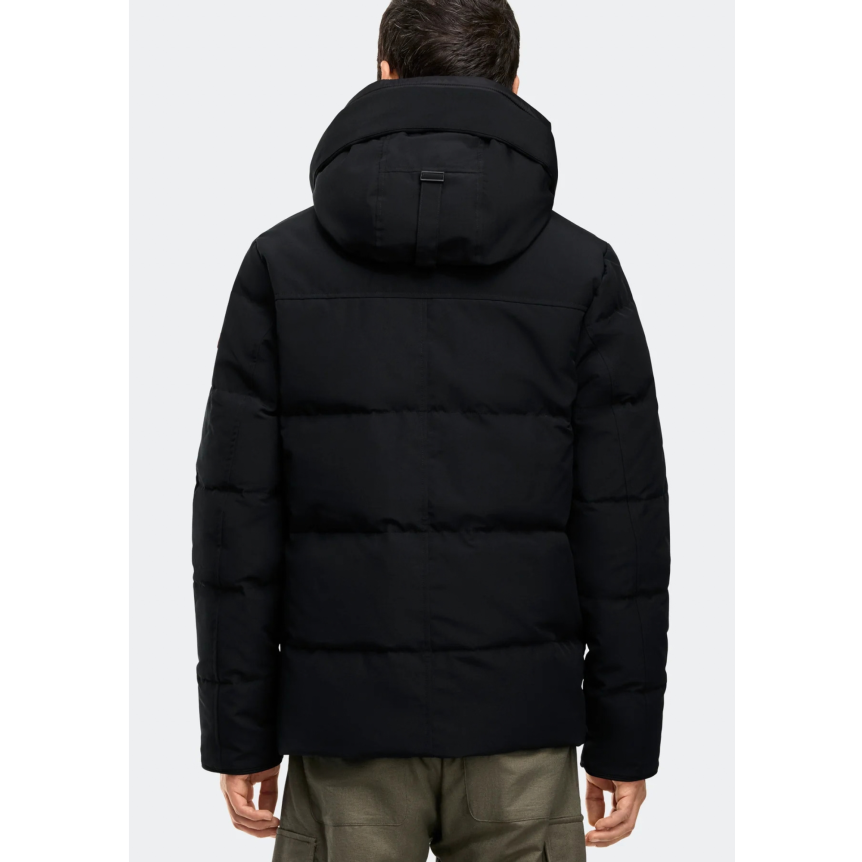 Parka zippée à capuche CANADA GOOSE Wyndham polyester recyclé coton bio noir logo classique