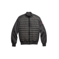 veste zippée en maille HyBridge® bi matière laine mérinos grise