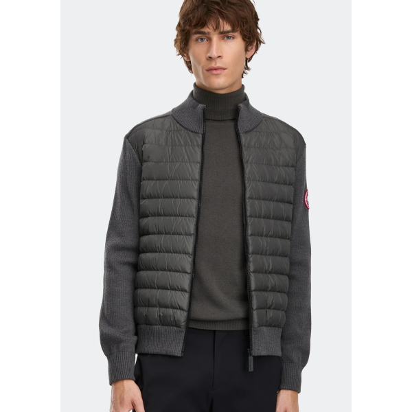 veste zippée en maille CANADA GOOSE  HyBridge® bi matière laine mérinos grise