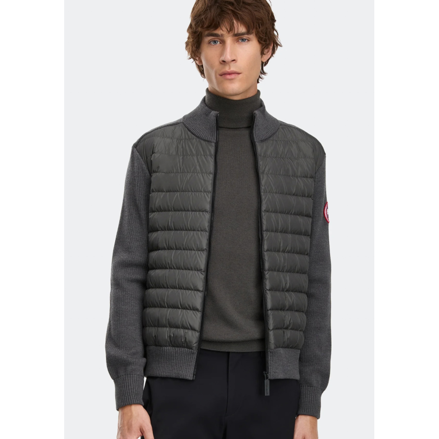 veste zippée en maille CANADA GOOSE  HyBridge® bi matière laine mérinos grise