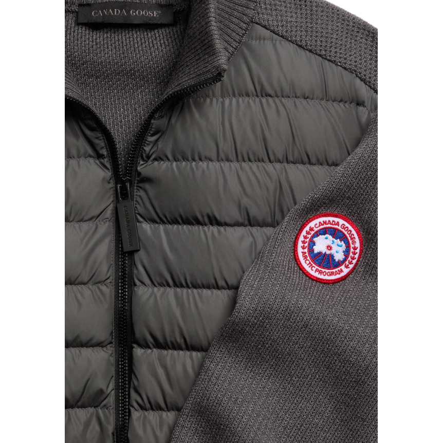 veste zippée en maille CANADA GOOSE  HyBridge® bi matière laine mérinos grise