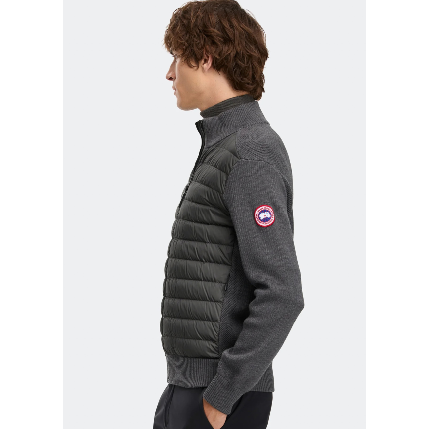 veste zippée en maille CANADA GOOSE  HyBridge® bi matière laine mérinos grise